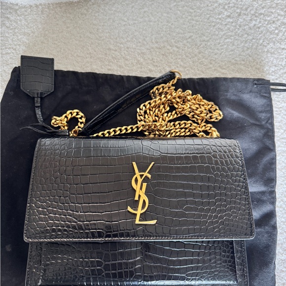 Yves Saint Laurent Handbags - SUNSET MEDIUM IN CROCODILE-EMBOSSED LEATHER